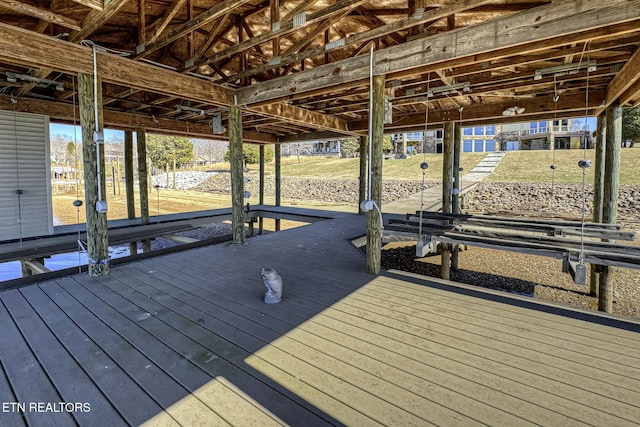 dock area featuring boat lift