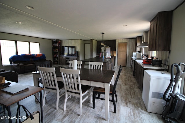 dining room with light hardwood / wood-style floors