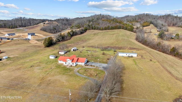 bird's eye view featuring a rural view