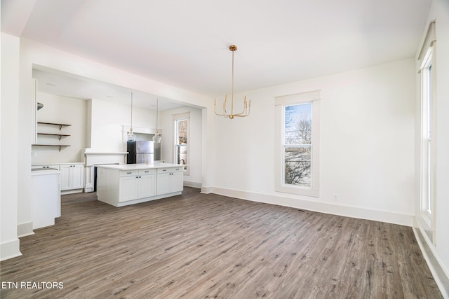 interior space with hardwood / wood-style floors