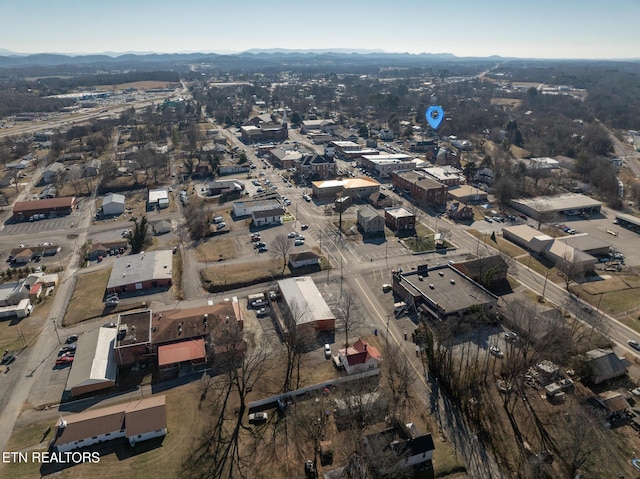 bird's eye view featuring a mountain view