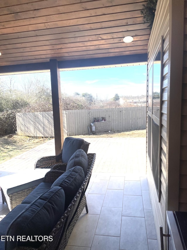 view of patio / terrace with an outdoor living space