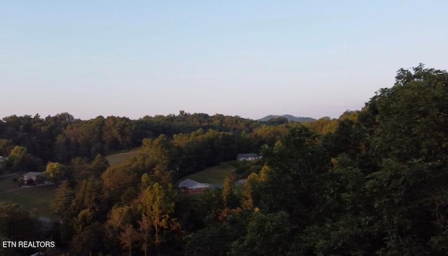 view of aerial view at dusk