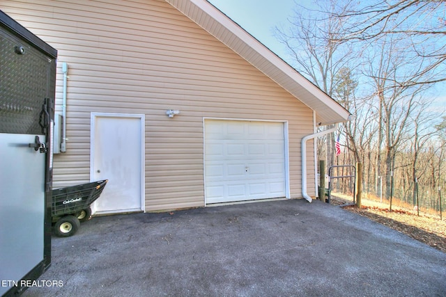 view of garage