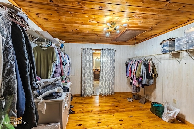 walk in closet featuring light wood-type flooring