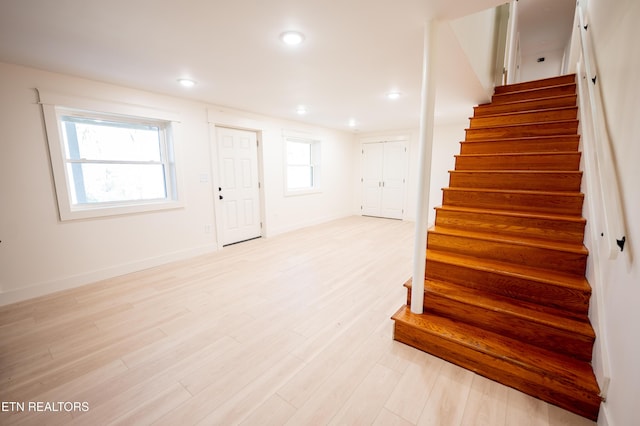 interior space with hardwood / wood-style flooring