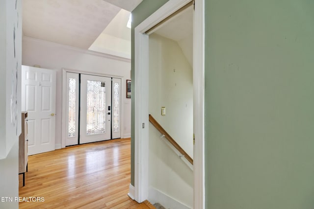 entryway featuring light hardwood / wood-style flooring