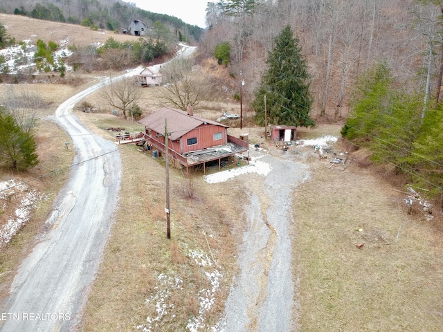 aerial view with a rural view