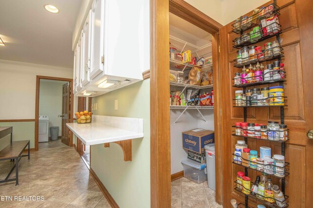 pantry with washer / dryer