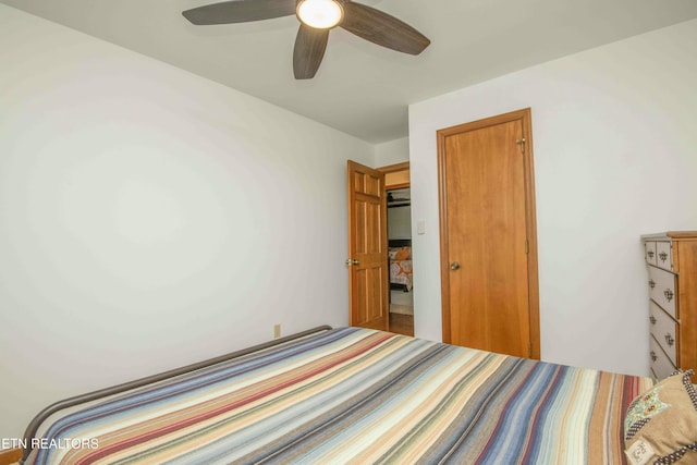 bedroom featuring ceiling fan