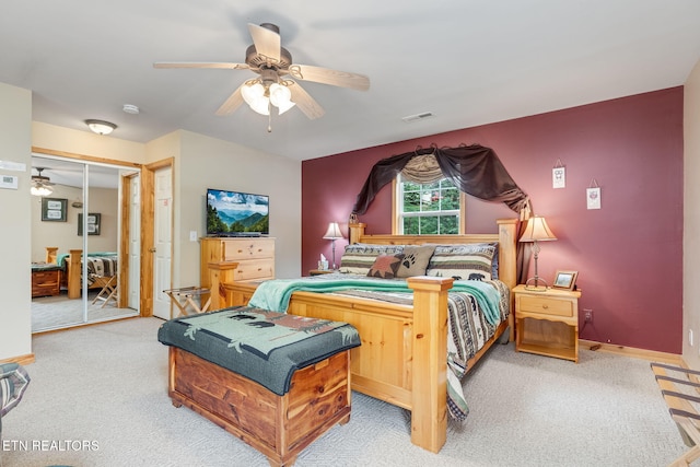 bedroom featuring ceiling fan