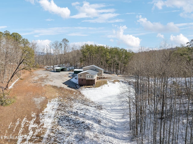 view of snowy aerial view