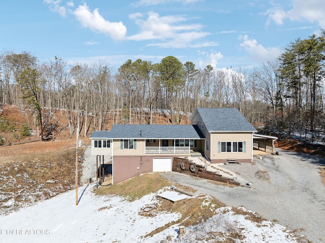 view of front of home featuring a garage