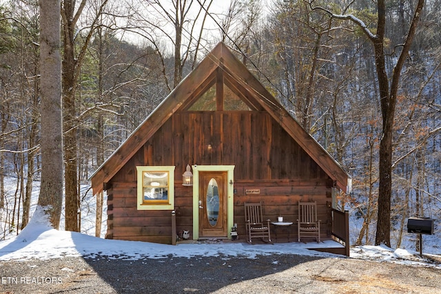 view of log-style house