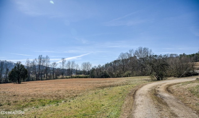 view of road featuring a rural view