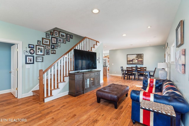 living room featuring hardwood / wood-style floors