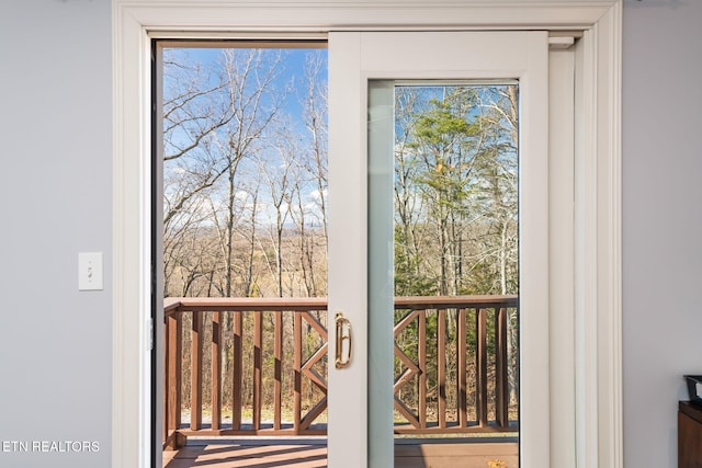 view of doorway to outside