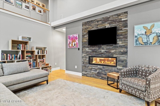 living room featuring hardwood / wood-style flooring