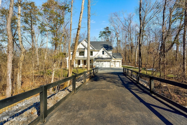 view of front of house with a garage