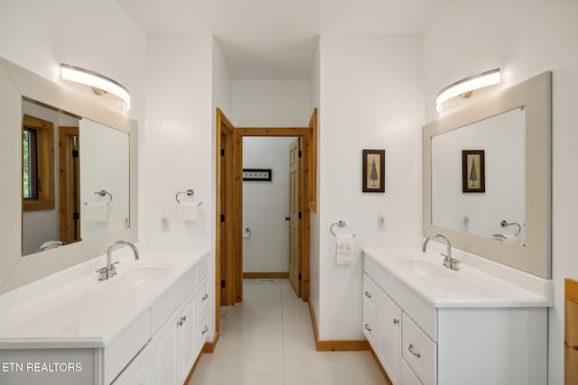 bathroom featuring vanity and tile patterned floors