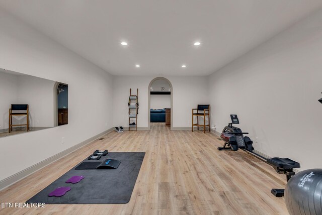 309 W Cleveland Ave, Monterey, TN 38574 - workout room with light wood-type flooring