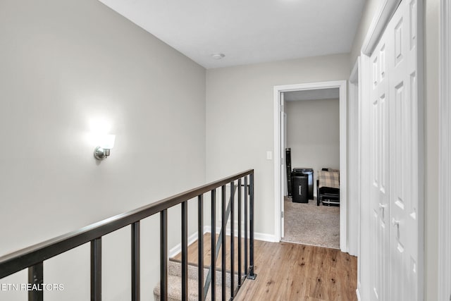 corridor featuring light hardwood / wood-style flooring