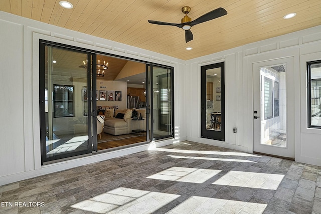 view of patio with ceiling fan