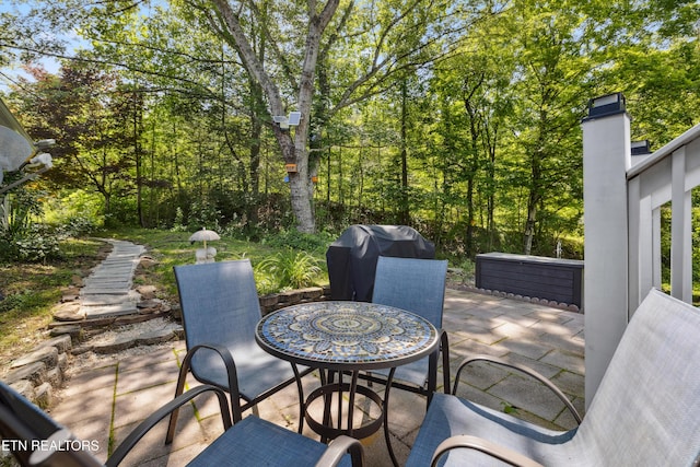 view of patio / terrace featuring a grill