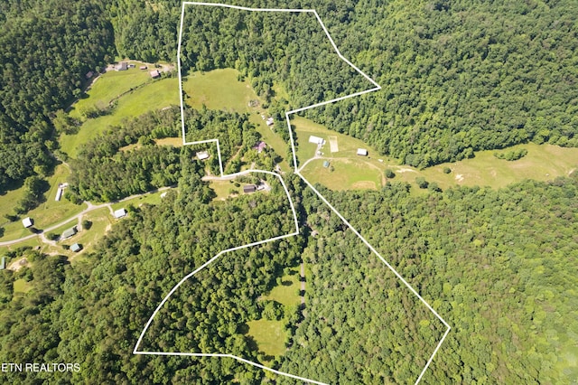 drone / aerial view with a rural view