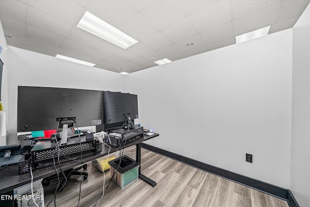 office featuring hardwood / wood-style flooring