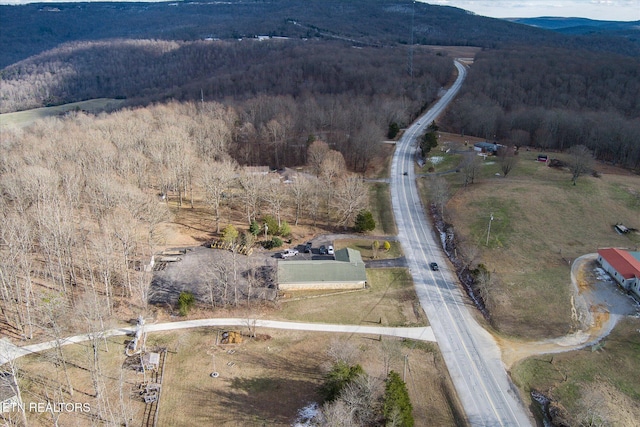 bird's eye view featuring a mountain view