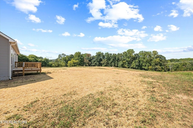 view of yard featuring a deck