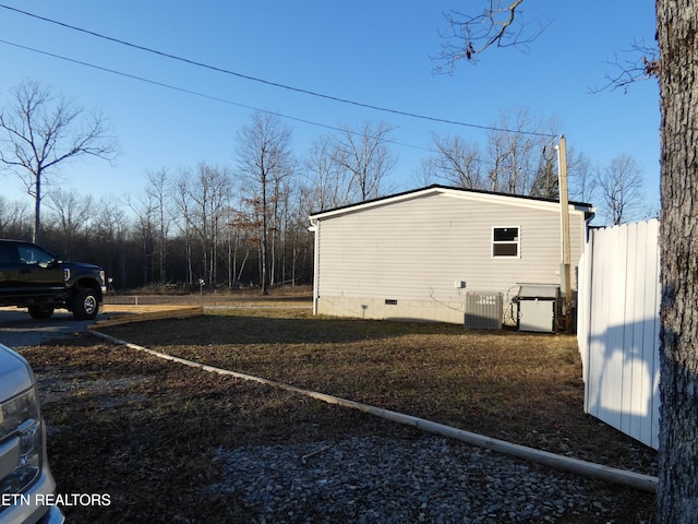 view of property exterior with central air condition unit