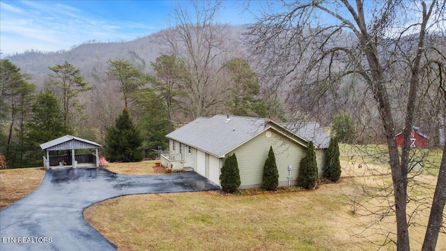 exterior space with a mountain view