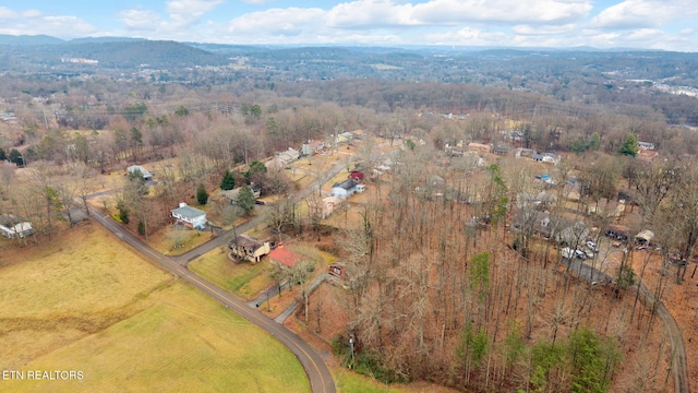 aerial view with a rural view