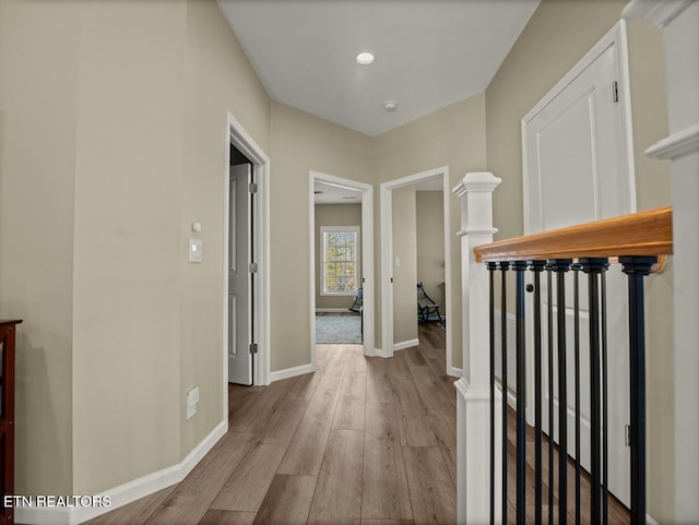 hallway featuring wood-type flooring