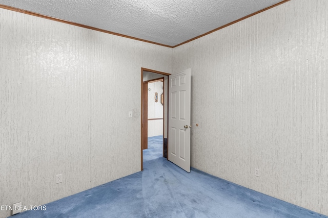 carpeted spare room with a textured ceiling