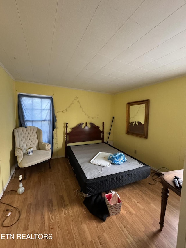 bedroom with hardwood / wood-style floors