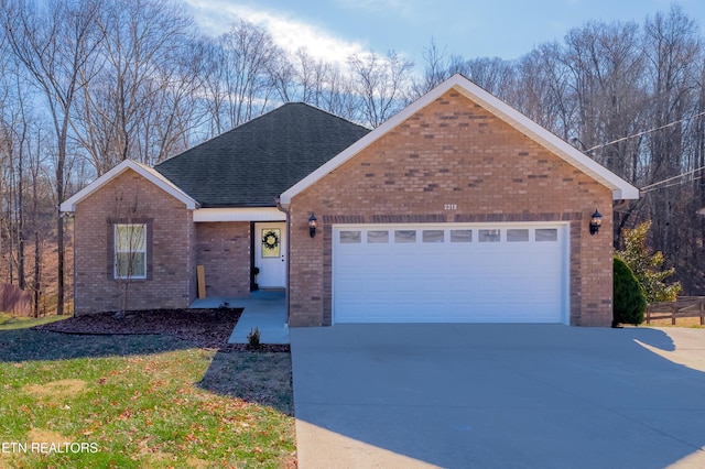 view of front facade with a garage