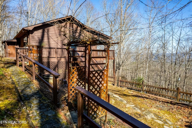 exterior space with a wooden deck