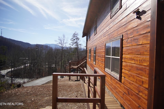 exterior space with a mountain view