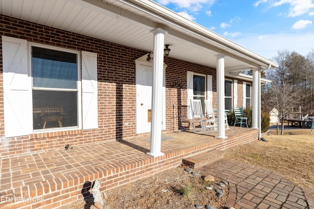 exterior space featuring covered porch