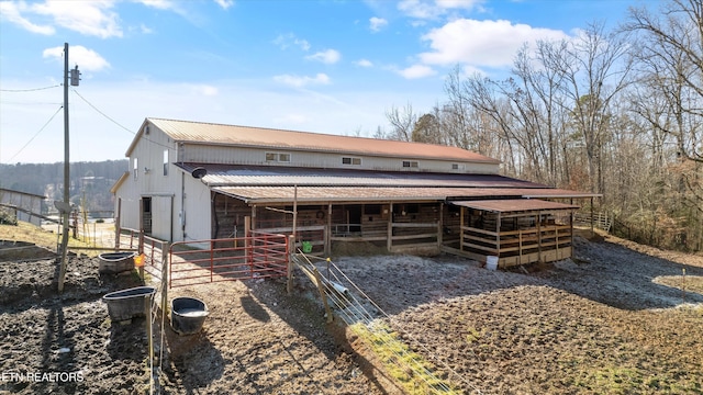 view of front facade with an outbuilding