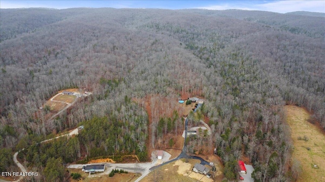 aerial view with a mountain view