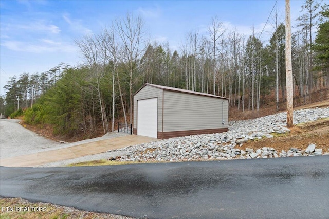 view of garage