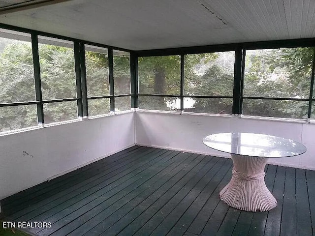 view of unfurnished sunroom