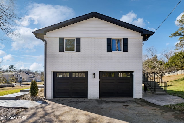 exterior space featuring a garage