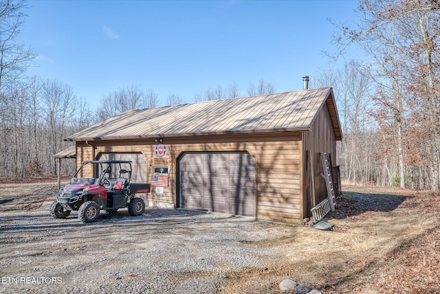 view of garage