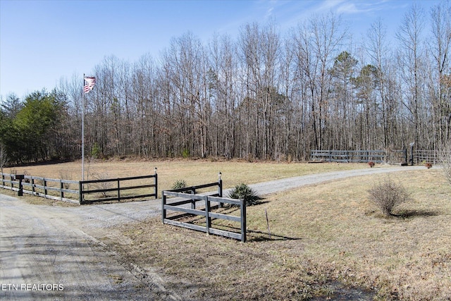 exterior space featuring a rural view