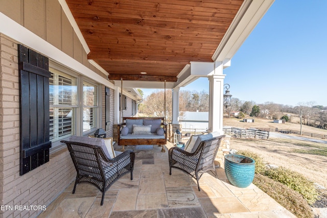 view of patio with an outdoor hangout area